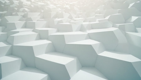 Abstract 3d rendering of white geometric shapes. Futuristic background.の素材