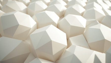 Abstract background of white geometric shapes. 3d rendering, 3d illustration.の素材