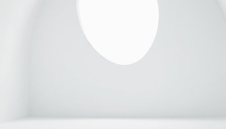 White empty room with shadow on the wall. 3d rendering.の素材