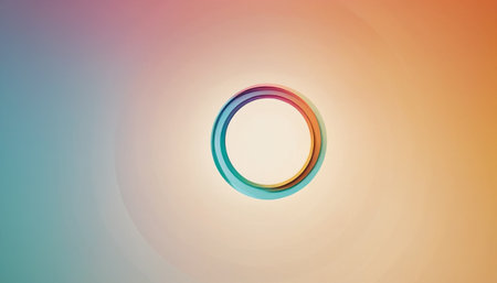 Colorful circle abstract background. 3d rendering, 3d illustration.の素材