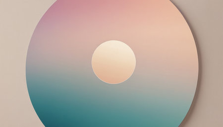 Cd or DVD disk with soft pastel colors. Abstract background.の素材