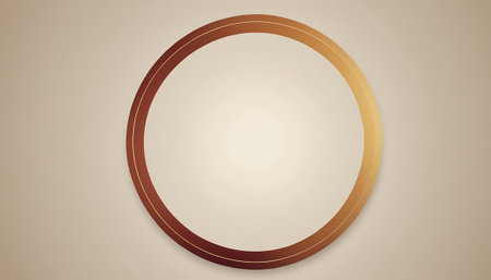 Circle frame on beige background with copy space. Vector illustrationの素材