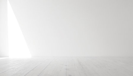 White empty room with light from the window. 3D rendering.の素材