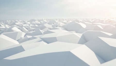 Abstract background of white polygonal shapes. 3d render illustrationの素材