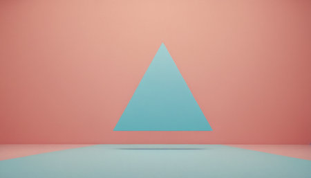 Minimalist abstract background, primitive geometrical figures, pastel colors, 3D renderの素材