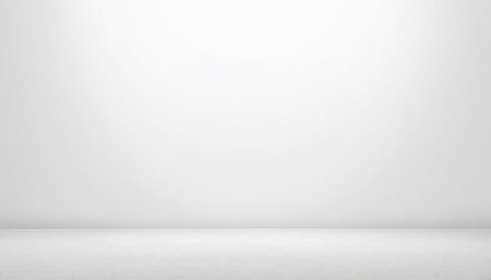 Empty room with white wall and floor. 3d render illustration.の素材