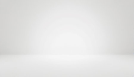 Empty white studio room with spotlight and copy space. 3D renderingの素材