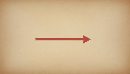Red arrow on brown paper background. Vector illustration. Eps 10.の素材