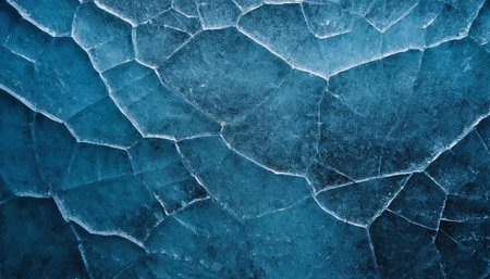 Cracked ice texture in blue tone. Abstract background and texture for design.の素材