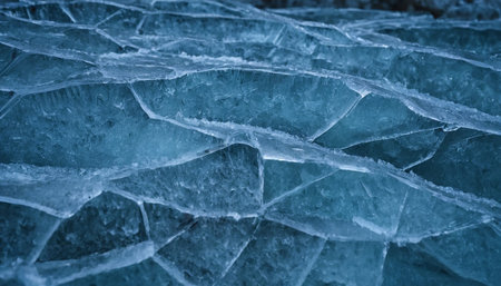 Close up of ice texture. Blue ice background. Ice texture.の素材