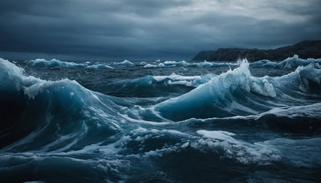 Icebergs in Jokulsarlon lagoon, Icelandの素材