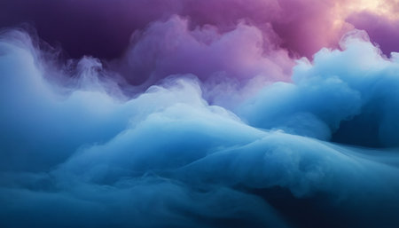 Fantasy cloudscape with fog in the sky. 3D illustrationの素材