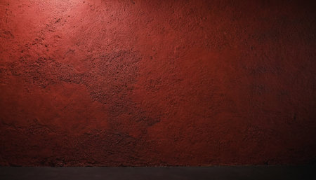 Red concrete wall and floor as background or texture. Copy space.の素材