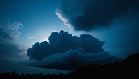 Dramatic sky with dark clouds. Nature background. Dramatic sky.の素材