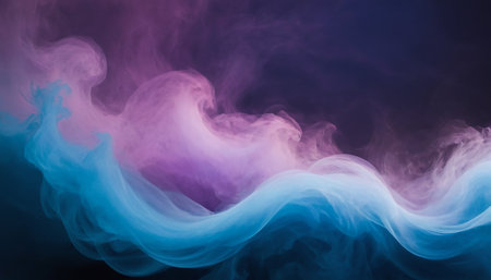 Blue and pink cloud of smoke on a black background. Background from the smoke of vapeの素材
