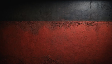 Grunge black and red concrete wall texture background with copy spaceの素材