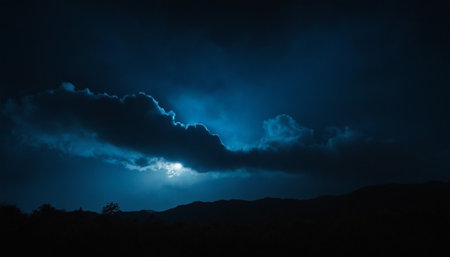 Night sky with clouds and moonlight. Nature background. Selective focusの素材
