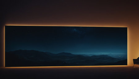 Night landscape with starry sky and mountains. 3D rendering.の素材