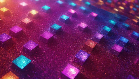 abstract background with bokeh defocused lights and sparklesの素材