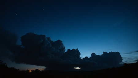 Night sky with clouds and stars. Twilight sky with clouds and stars.の素材