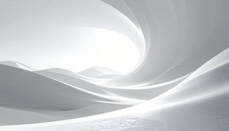 Abstract white architecture background, 3d render illustration. Computer digital drawing.の素材