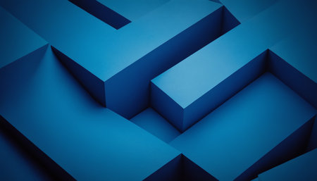 Abstract blue background with cubes. 3d rendering, 3d illustration.の素材