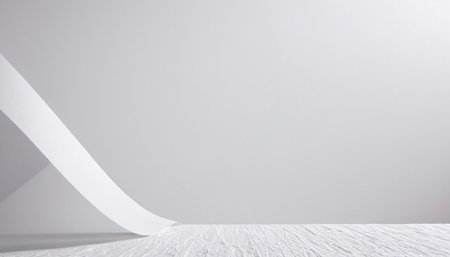 Abstract empty room with white wall and wooden floor. 3d renderingの素材