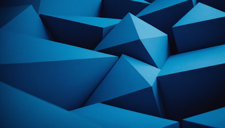 Abstract blue polygonal background, 3d render, tonedの素材