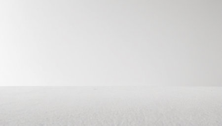 Empty white room with concrete floor and white wall background. 3d renderingの素材