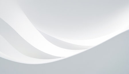 Abstract white background with curved lines. Minimalism style. 3d renderの素材
