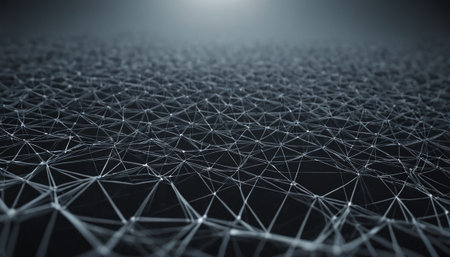Abstract 3d rendering of network connection structure. Futuristic background.の素材