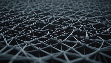 Abstract 3d rendering of chaotic wireframe structure. Futuristic background.の素材