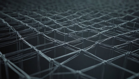 Abstract 3d rendering of polygonal space low poly dark background with connecting dots and lines. Connection structure.の素材