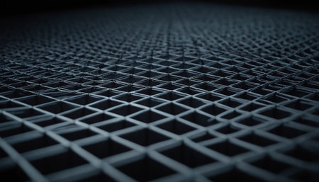 abstract background of metal grid, 3d render, black and whiteの素材