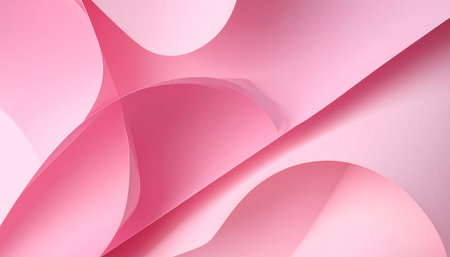 Abstract background of curved paper sheets in pink colors. 3d renderの素材