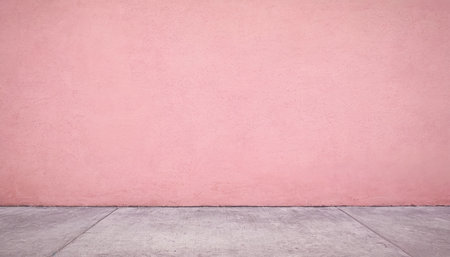 Empty concrete floor and pink wall background,Template mock up for adding your designの素材