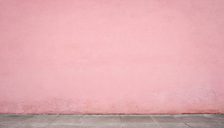Pink concrete wall with tiled floor. Abstract background for design.の素材