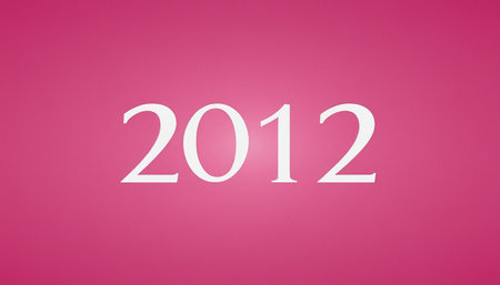 Happy New Year 2012. White numbers on a pink background. Vector illustration.の素材