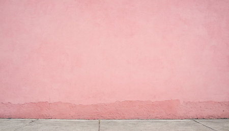 Pink concrete wall with cement floor. Abstract background texture for graphic design.の素材