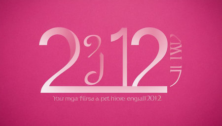 2021 Happy New Year card with white numbers on a pink backgroundの素材
