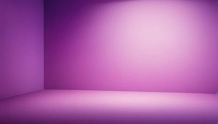 Empty room with purple wall and floor, 3d render illustration.の素材