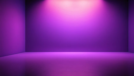 Purple stage background with spotlights. 3d render illustration.の素材