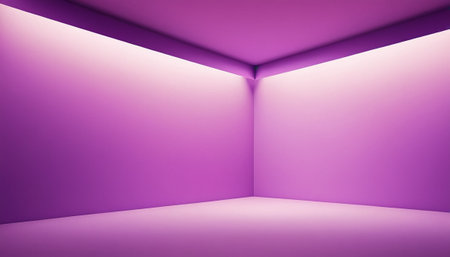 Purple empty room interior with light from the window. 3d renderingの素材