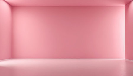 Abstract empty room with pink wall and floor, 3d render illustrationの素材