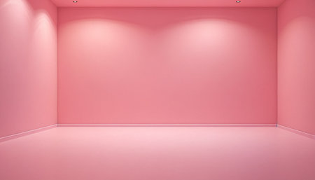 Pink empty room with pink wall and floor. 3D Renderingの素材