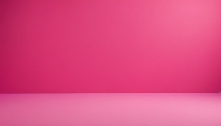 Empty pink room with pink wall and floor. 3d rendering.の素材