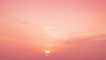 Sunset sky background - vintage effect style picture. Colorful sky with sun.の素材