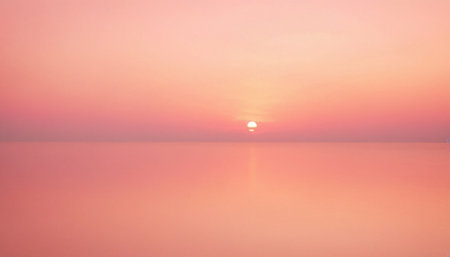 Sunset over the sea. Beautiful natural background. Toned.の素材