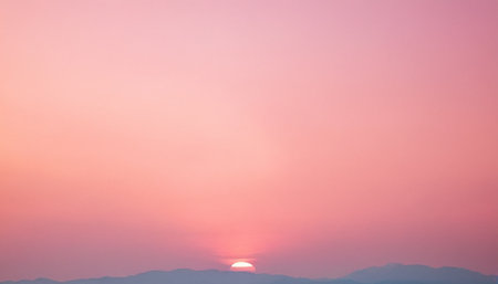 Sunset sky with cloud and mountain background,sunset sky backgroundの素材