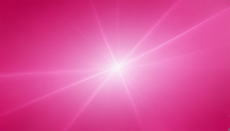 Pink abstract background with sunbeams and lens flare. Copy space.の素材